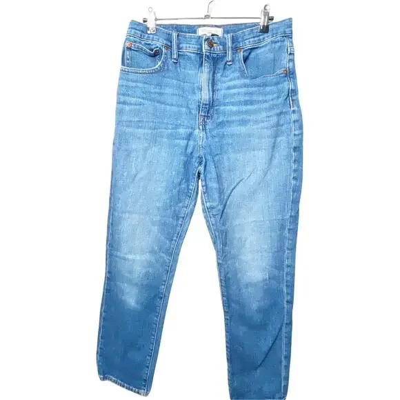 Madewell The High Rise Slim Crop Boyjean Denim Jeans Medium Wash Size 28 - Picture 2 of 11
